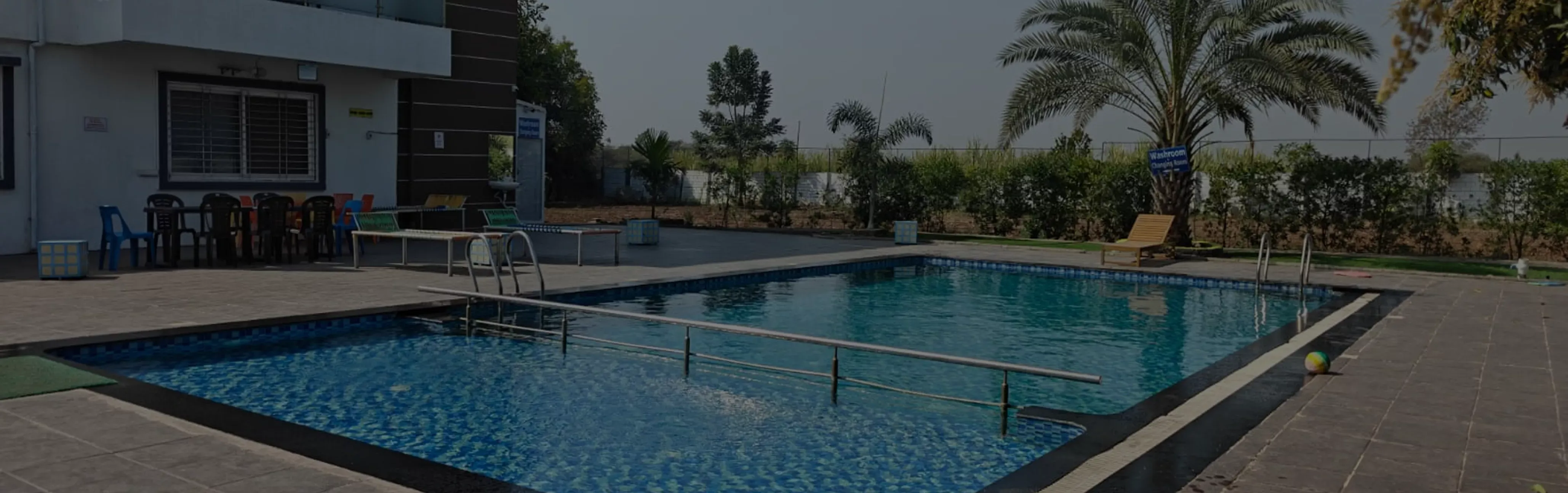 Poolside event space at Waje Farm House