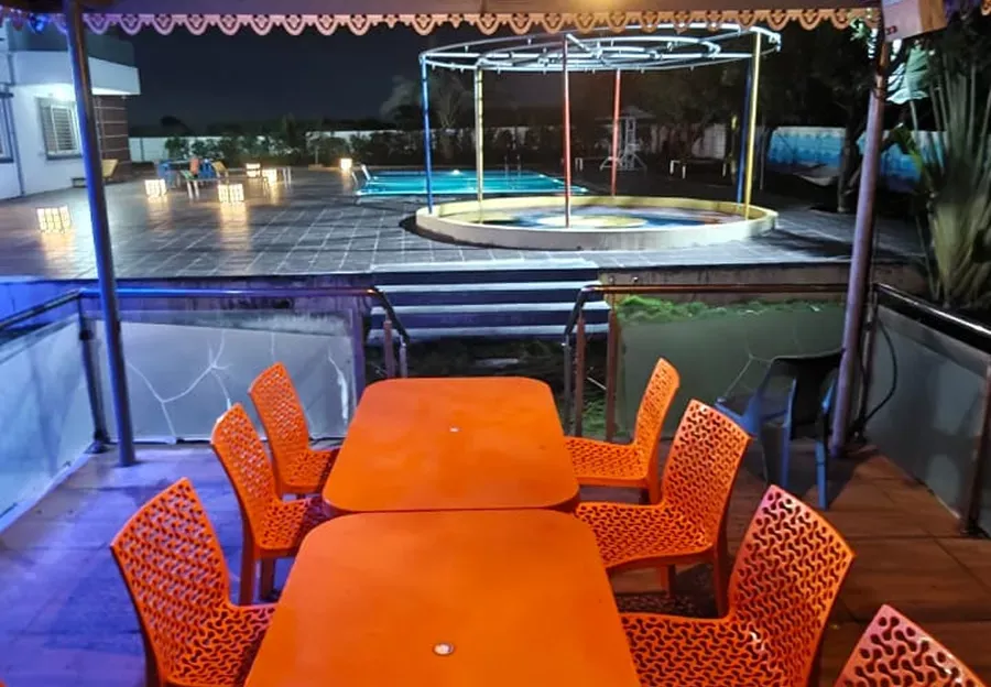 Outdoor celebration setup on the lawn