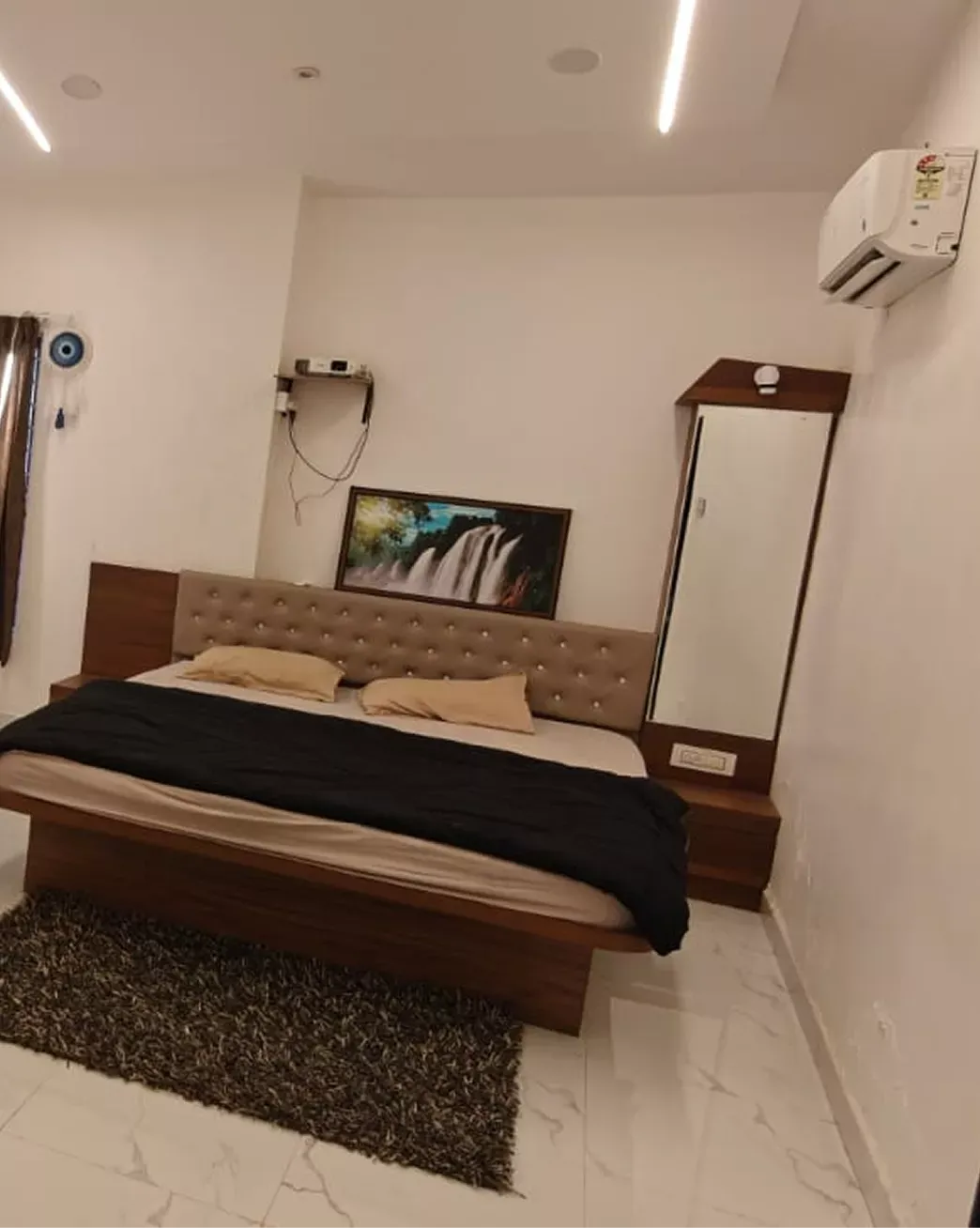 Villa hallway connecting the living area to bedrooms